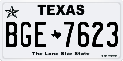 TX license plate BGE7623