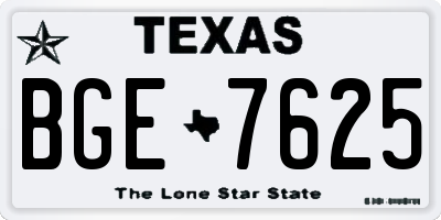 TX license plate BGE7625