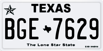 TX license plate BGE7629