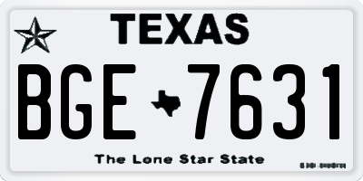 TX license plate BGE7631