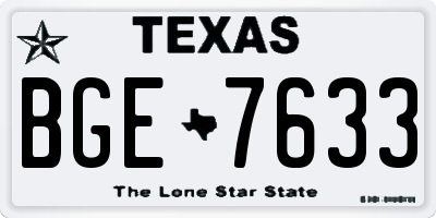 TX license plate BGE7633