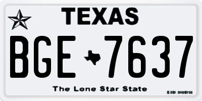 TX license plate BGE7637