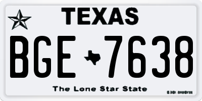 TX license plate BGE7638