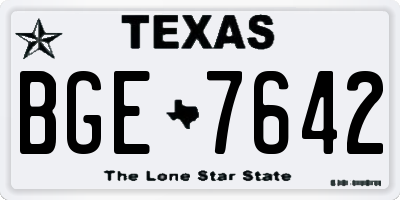 TX license plate BGE7642