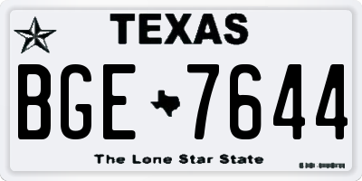 TX license plate BGE7644