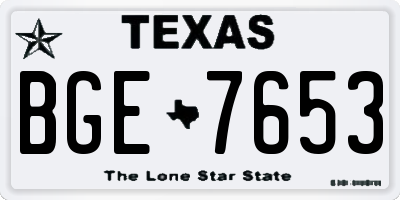 TX license plate BGE7653