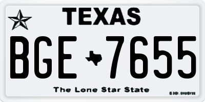 TX license plate BGE7655