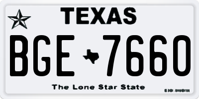TX license plate BGE7660