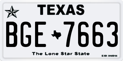 TX license plate BGE7663