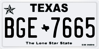 TX license plate BGE7665