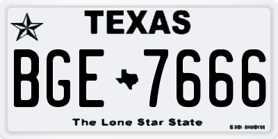 TX license plate BGE7666