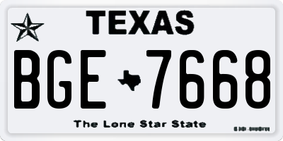 TX license plate BGE7668