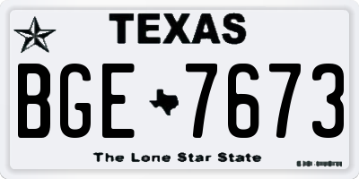 TX license plate BGE7673