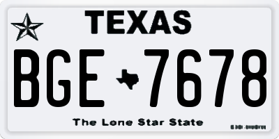 TX license plate BGE7678