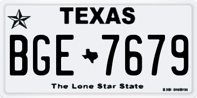 TX license plate BGE7679