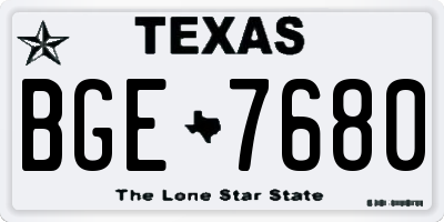 TX license plate BGE7680