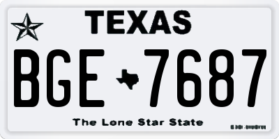 TX license plate BGE7687