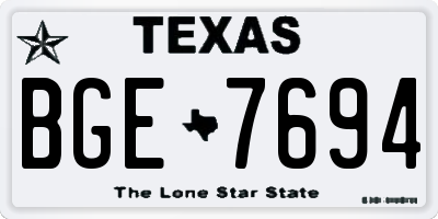 TX license plate BGE7694