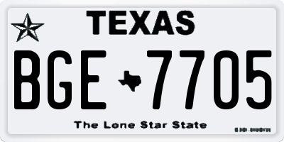 TX license plate BGE7705