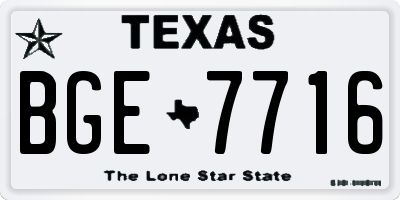 TX license plate BGE7716