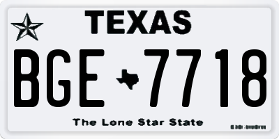TX license plate BGE7718
