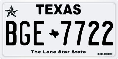 TX license plate BGE7722