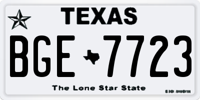 TX license plate BGE7723