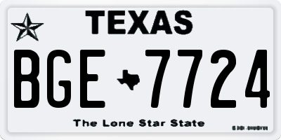 TX license plate BGE7724
