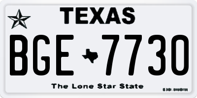 TX license plate BGE7730