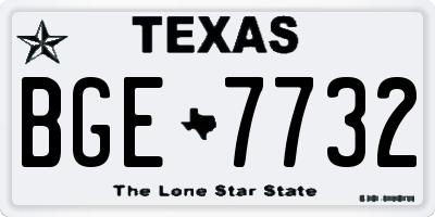 TX license plate BGE7732
