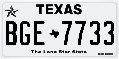 TX license plate BGE7733