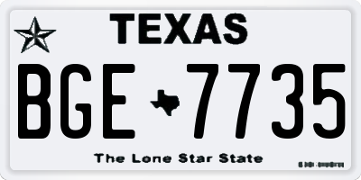 TX license plate BGE7735