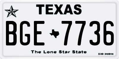TX license plate BGE7736