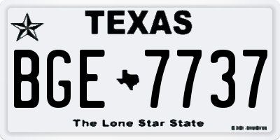 TX license plate BGE7737
