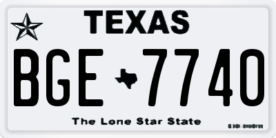 TX license plate BGE7740