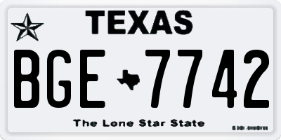TX license plate BGE7742
