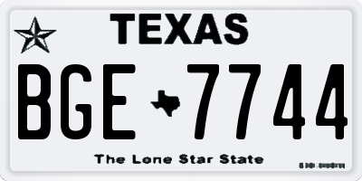TX license plate BGE7744