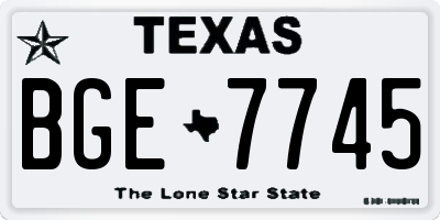 TX license plate BGE7745