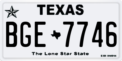 TX license plate BGE7746