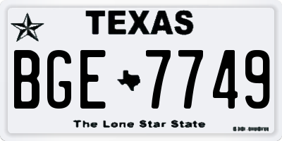 TX license plate BGE7749