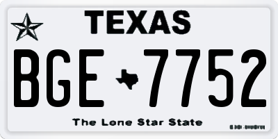 TX license plate BGE7752