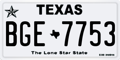 TX license plate BGE7753