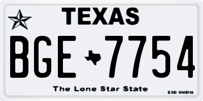 TX license plate BGE7754