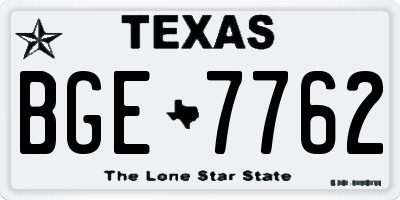 TX license plate BGE7762