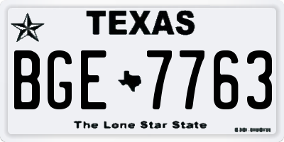 TX license plate BGE7763