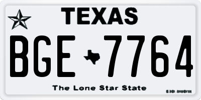 TX license plate BGE7764