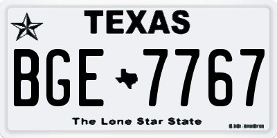 TX license plate BGE7767