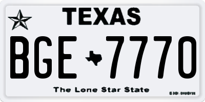 TX license plate BGE7770