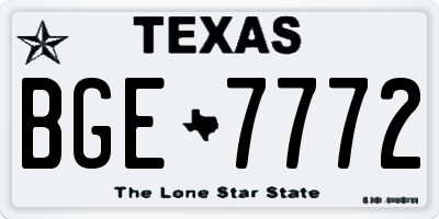 TX license plate BGE7772