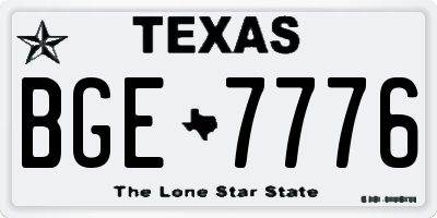 TX license plate BGE7776